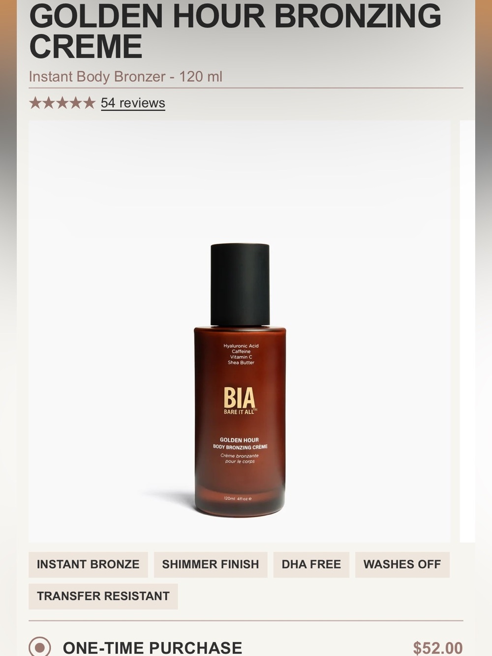 BIA Skincare Golden Hour Body Gloss Body Brush Set Brand New Bare It All